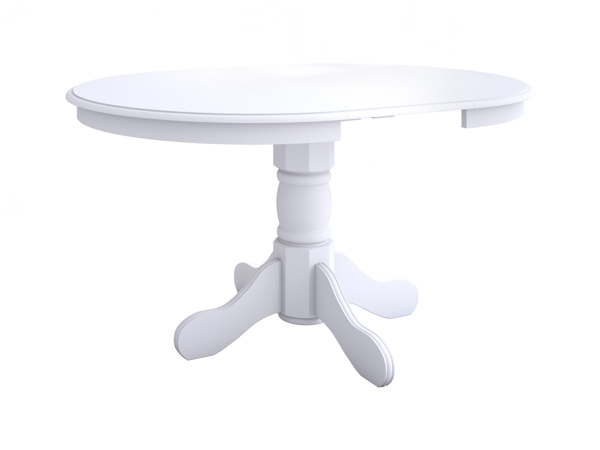 Set masa extensibila Kan 100x135 cm, lemn masiv, culoare alb, blat din mdf cu 6 scaune tapitate S-38 Boss14 b24z, stofa - imagine 4