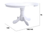 Set masa extensibila Kan 100x135 cm, lemn masiv, culoare alb, blat din mdf cu 4 scaune tapitate S-38 Boss14 b24z, stofa - imagine 3