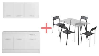 Pachet - Set Bucatarie Sofia alb + Set Masa cu 4 scaune MBS-36