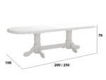Set masa extensibila jork 200x250 cm, lemn masiv alb, cu 10 scaune tapitate stofa gri, s-38 B24Z - imagine 2