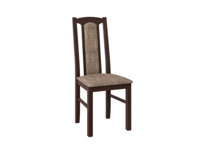 Set masa extensibila Kan 100x135 cm, lemn masiv, culoare nuc, blat din mdf cu 6 scaune tapitate S-37 Boss7 o2, stofa - imagine 3