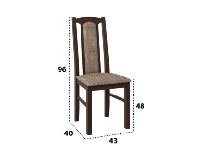 Set masa extensibila Kan 100x135 cm, lemn masiv, culoare nuc, blat din mdf cu 6 scaune tapitate S-37 Boss7 o2, stofa - imagine 4