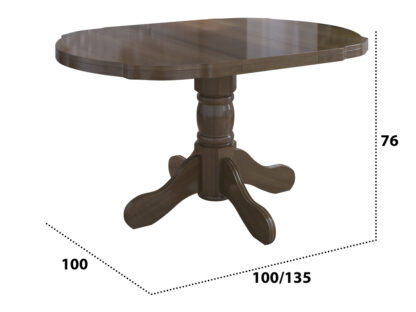 Set masa extensibila Kan 100x135 cm, lemn masiv, culoare nuc, blat din mdf cu 6 scaune tapitate S-37 Boss7 o2, stofa - imagine 6