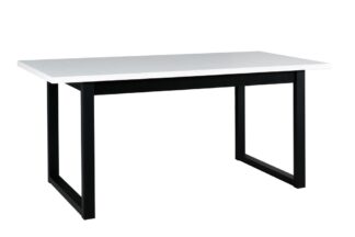 Masa extensibila 140-180x80 cm mb-13 ikon 3, alb/negru, lemn masiv de fag si pal