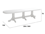 Set masa extensibila jork 250x300 cm, lemn masiv alb, cu 12 scaune tapitate stofa gri, s-38 B24B - imagine 2