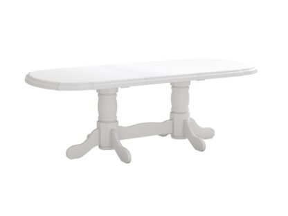 Set masa extensibila jork 160-200 cm, lemn masiv alb, cu 8 scaune tapitate stofa gri, s-38 24b - imagine 4