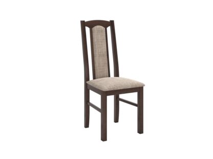 Set masa extensibila jork 160-200 cm, lemn masiv nuc, cu 8 scaune tapitate stofa maro, s-37 O2 - imagine 2
