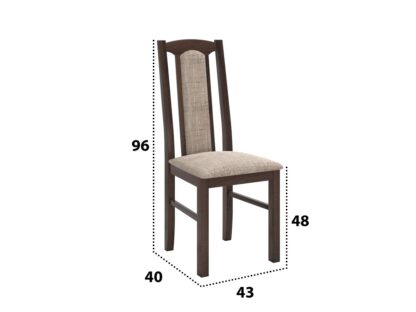 Set masa extensibila jork 160-200 cm, lemn masiv nuc, cu 8 scaune tapitate stofa maro, s-37 O2 - imagine 3