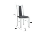 Set masa extensibila jork 250x300 cm, lemn masiv alb, cu 12 scaune tapitate stofa gri, s-38 B24B - imagine 4