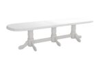 Set masa extensibila jork 250x300 cm, lemn masiv alb, cu 12 scaune tapitate stofa gri, s-38 B24B - imagine 3