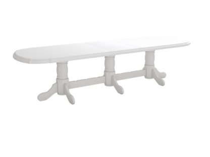 Set masa extensibila jork 250x300 cm, lemn masiv alb, cu 12 scaune tapitate stofa gri, s-38 B24B - imagine 3