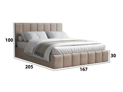 Pat Cozy cu saltea, 160x200 cm, Cappucino - imagine 4