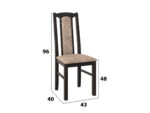 Set masa extensibila Kan 100x135 cm, lemn masiv, culoare wenge, blat din mdf cu 4 scaune tapitate S-37 Boss7 w2, stofa - imagine 6