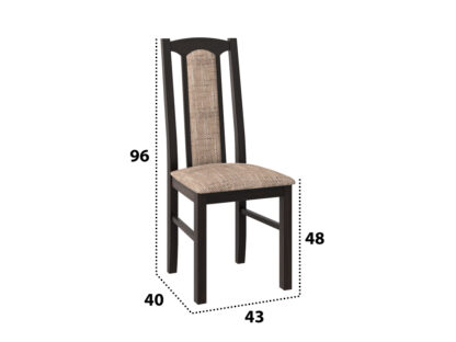 Set masa extensibila Kan 100x135 cm, lemn masiv, culoare wenge, blat din mdf cu 6 scaune tapitate S-37 Boss7 w2, stofa - imagine 5