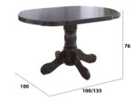 Set masa extensibila Kan 100x135 cm, lemn masiv, culoare wenge, blat din mdf cu 4 scaune tapitate S-37 Boss7 w2, stofa - imagine 4