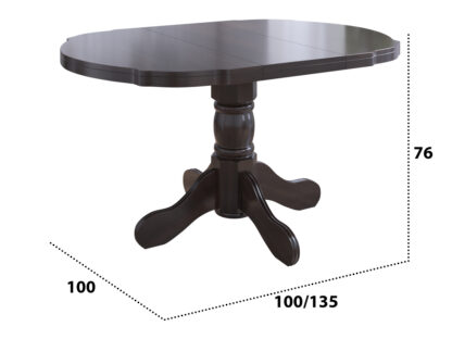 Set masa extensibila Kan 100x135 cm, lemn masiv, culoare wenge, blat din mdf cu 6 scaune tapitate S-37 Boss7 w2, stofa - imagine 3