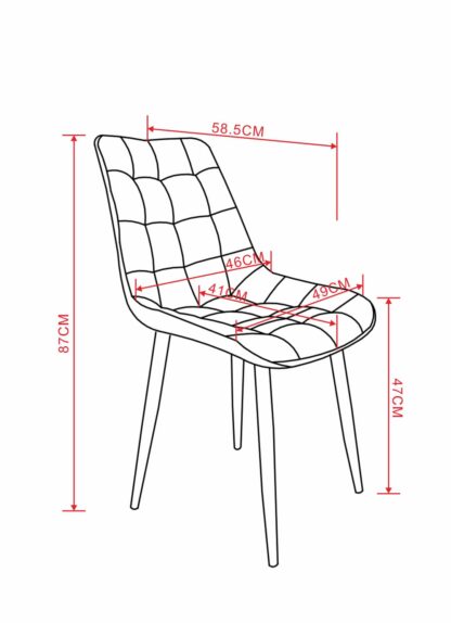 Scaun living HT2, stofa, albastru - imagine 4