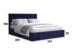 Pat Cozy, 160x200 cm, albastru, suport saltea din PAL - imagine 4