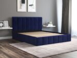 Pat Cozy, 160x200 cm, albastru, suport saltea din PAL - imagine 2