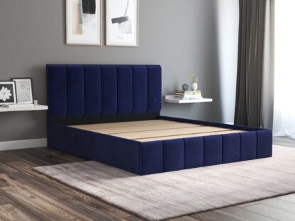 Pat Cozy, 160x200 cm, albastru, suport saltea din PAL - imagine 2
