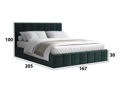Pat Cozy, 160x200 cm, verde, suport saltea din PAL - imagine 4