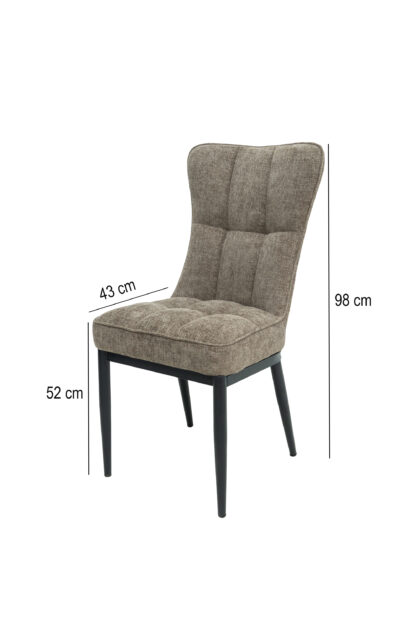 Scaun ML-3, tapitat stofa, maro - imagine 6