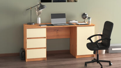 Birou KS13 stejar deschis/crem