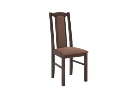 Set masa extensibila jork 200x250 cm, lemn masiv nuc, cu 10 scaune tapitate stofa maro, s-37 O15 - imagine 3