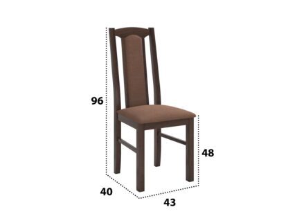 Set masa extensibila jork 200x250 cm, lemn masiv nuc, cu 10 scaune tapitate stofa maro, s-37 O15 - imagine 2
