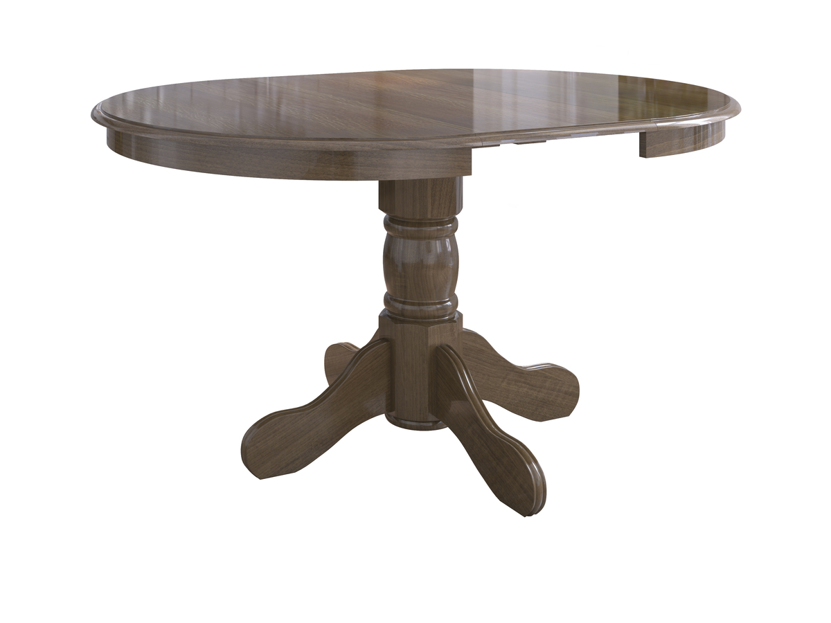 Set masa extensibila Kan 100x135 cm, lemn masiv, culoare nuc, blat din mdf cu 4 scaune tapitate S-37 Boss7 o15, stofa - imagine 5