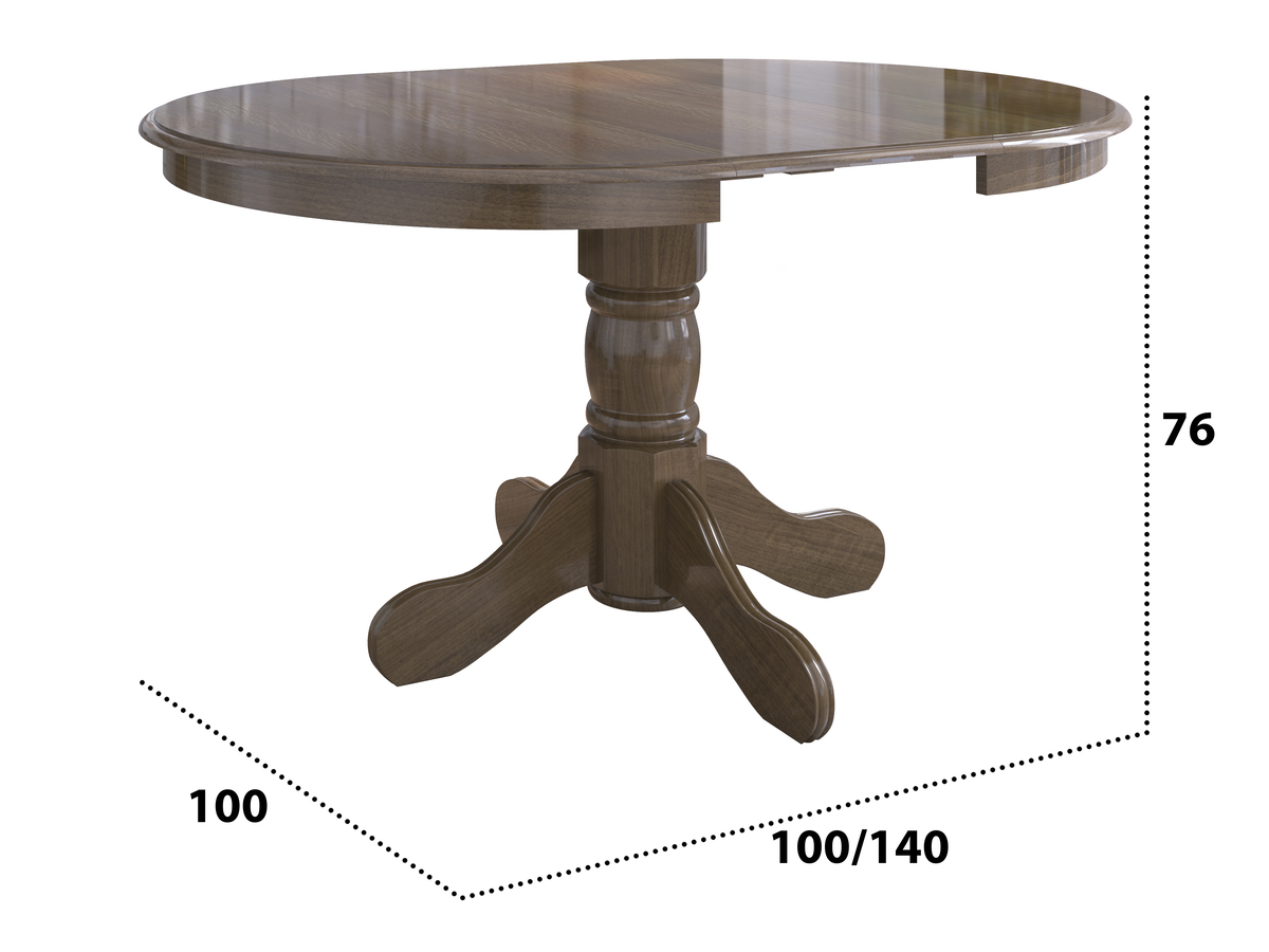 Set masa extensibila Kan 100x135 cm, lemn masiv, culoare nuc, blat din mdf cu 4 scaune tapitate S-37 Boss7 o15, stofa - imagine 6