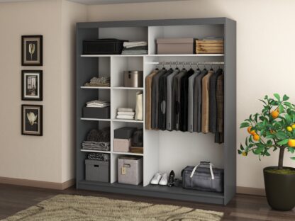 Dressing Radu fara oglinda, 180x200x61 cm, gri antracit - imagine 4