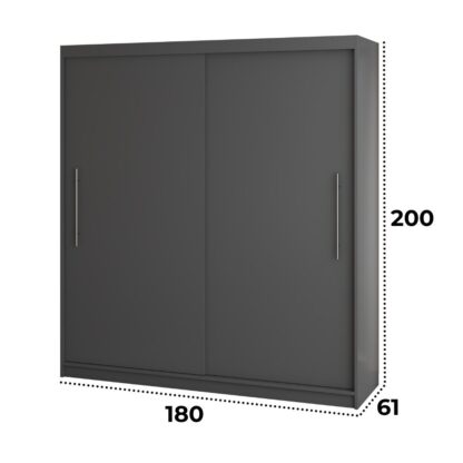 Dressing Radu fara oglinda, 180x200x61 cm, gri antracit - imagine 2