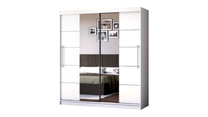 Dressing Radu cu oglinda, 180x200x61 cm, alb - imagine 4