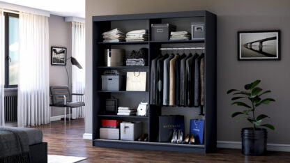 Dressing Radu fara oglinda, 180x200x61 cm, gri antracit - imagine 4