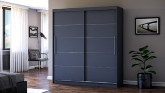 Dressing Radu fara oglinda, 180x200x61 cm, gri antracit
