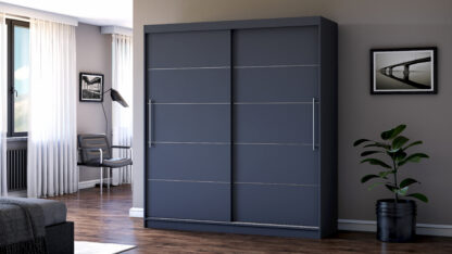 Dressing Radu fara oglinda, 180x200x61 cm, gri antracit