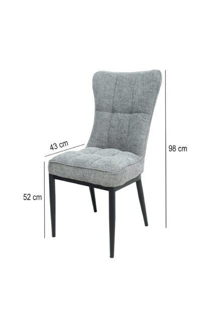 Scaun ML-3, tapitat stofa, gri - imagine 6