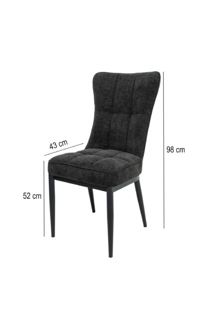 Scaun ML-3, tapitat stofa, negru - imagine 5
