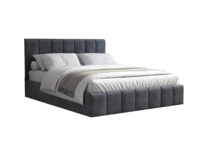 Pat Cozy cu saltea, 140x200 cm, gri inchis, suport saltea din PAL - imagine 3