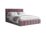 Pat Cozy cu saltea, 160x200 cm, mov, suport saltea din PAL - imagine 3