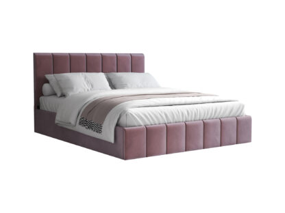Pat Cozy cu saltea, 160x200 cm, mov, suport saltea din PAL - imagine 3