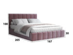 Pat Cozy cu saltea, 160x200 cm, mov, suport saltea din PAL - imagine 4