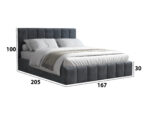 Pat Cozy, 140x200 cm, gri inchis, suport saltea din PAL - imagine 4