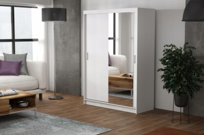 Dressing Ory, alb, 2 usi, cu oglinda, 150 cm