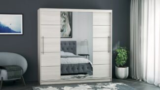 Dressing Sara, cu oglinda, 200x200x60 cm, Pin