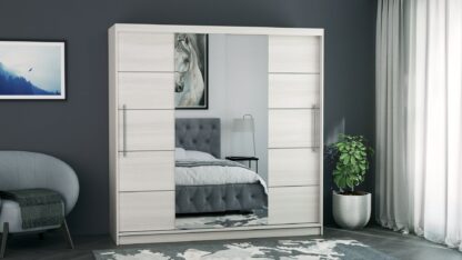 Dressing Sara, cu oglinda, 200x200x60 cm, Pin