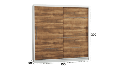 Dressing Ina, 150x200x60 cm, Alb/Nuc - imagine 5