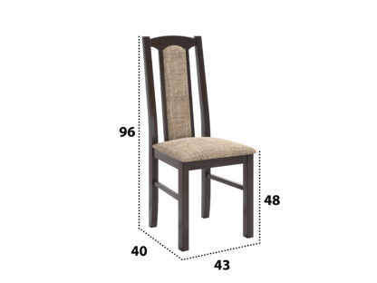 Set masa extensibila jork 250-300x100 cm, lemn masiv, wenge, cu 10 scaune tapitate stofa maro, S-37 W2 - imagine 2