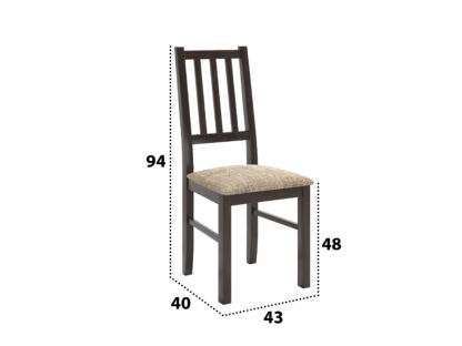 Set masa extensibila jork 200x250 cm, lemn masiv wenge, cu 10 scaune tapitate stofa maro, s-38 W2 - imagine 3